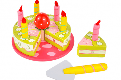 Hot sale new style role playing wooden birthday cake cut toys wooden toys cake cutting set wooden magnetic cake cutting toys