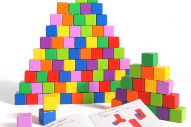 Wholesale Custom Colorful Blocks Developming Kids Imagination Educational Toys Wooden 3cm Cube Building Toys